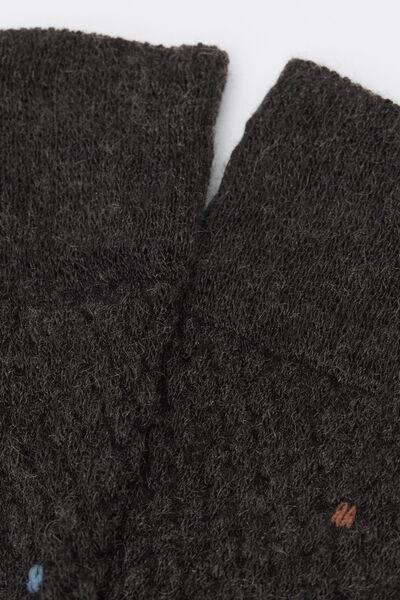 Grey Patterned Cashmere Socks, 5501_548D, large image number 0