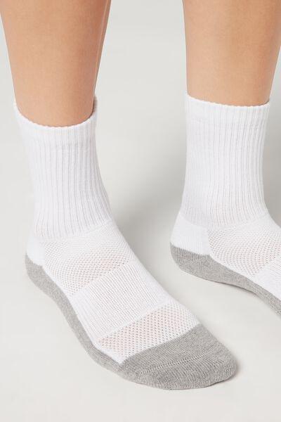 White Sport Ankle Socks, White, large image number 0
