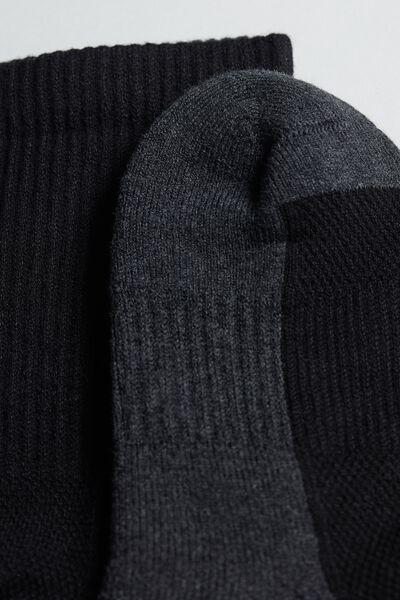 Black Sport Ankle Socks, Black, large image number 1