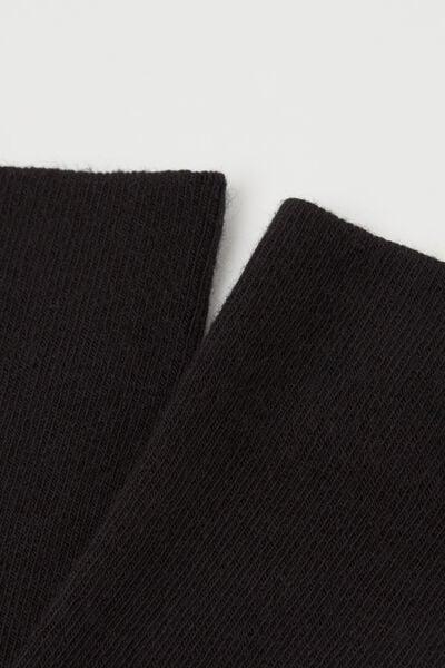 Black Long Cashmere Socks, Black, large image number 0