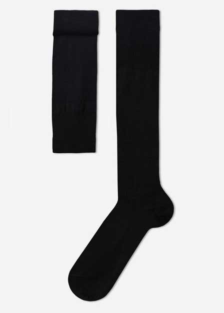 Black Cashmere Long Socks, , large image number 0