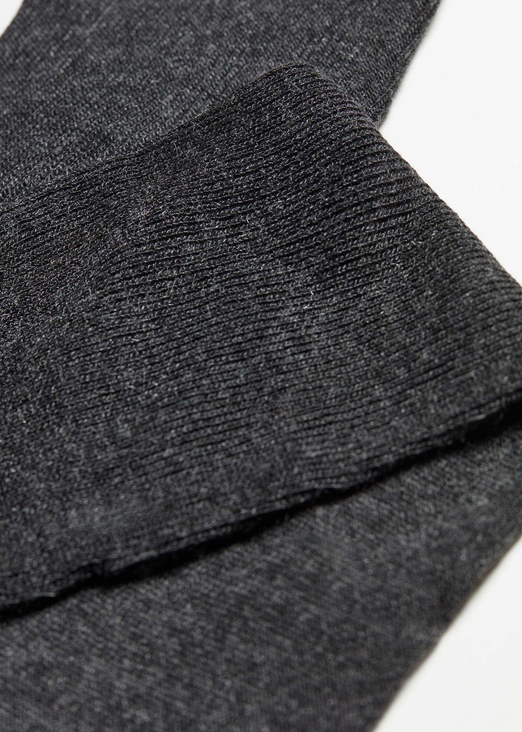 Grey Cashmere Long Socks, , large image number 1