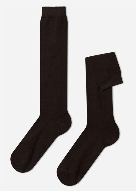 Brown Long Warm Cotton Socks, , large image number 0