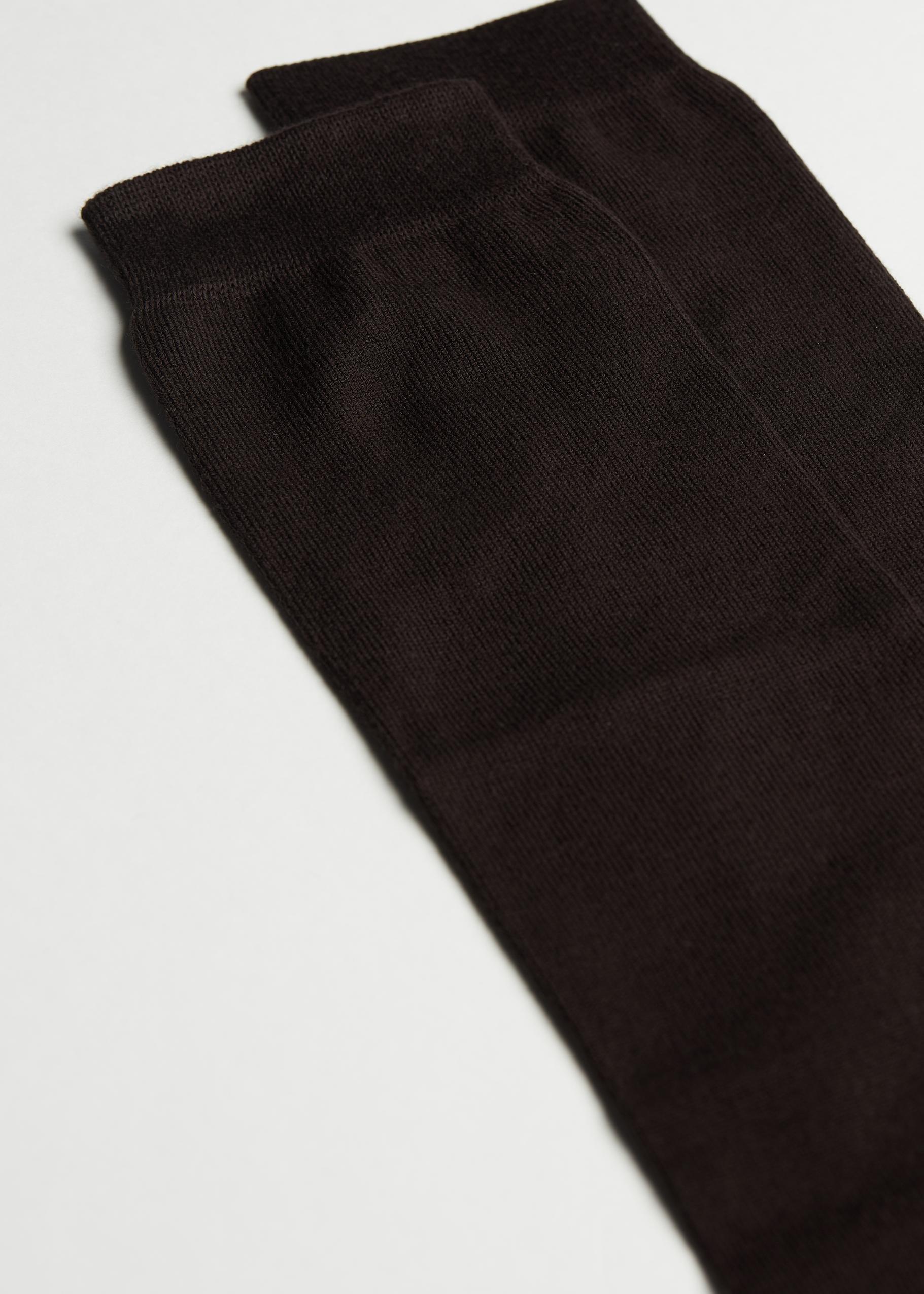 Brown Long Warm Cotton Socks, , large image number 1