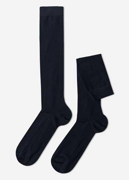 Blue Long Warm Cotton Socks, , large image number 0