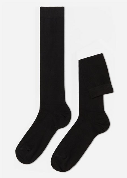 Calzedonia - Black Long Warm Cotton Socks, Men