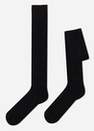 Calzedonia - Black Long Ribbed Socks With Wool And Cashmere, Men