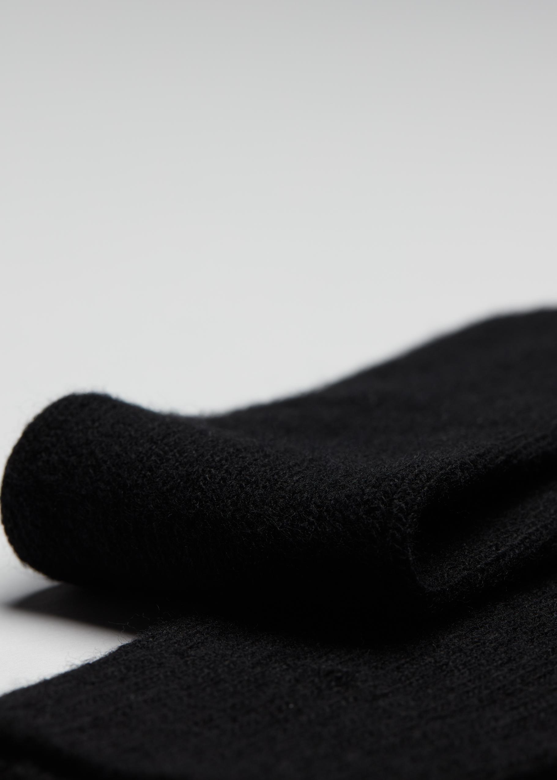 Black Long Ribbed Socks, , large image number 1
