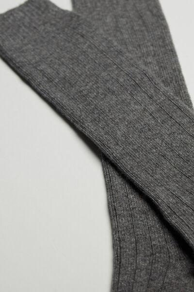 Grey Long Ribbed Socks, , large image number 2