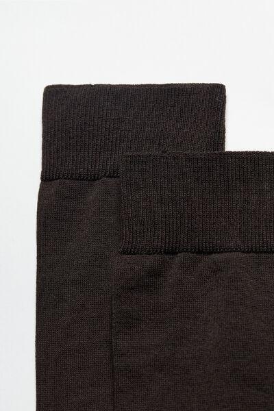 Brown Long Stretch Cotton Socks, , large image number 0
