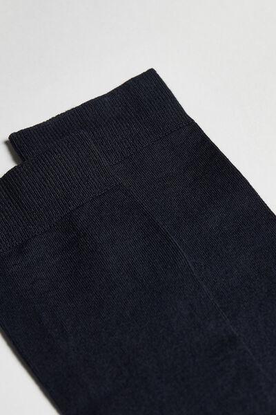 Blue Long Stretch Cotton Socks, , large image number 0