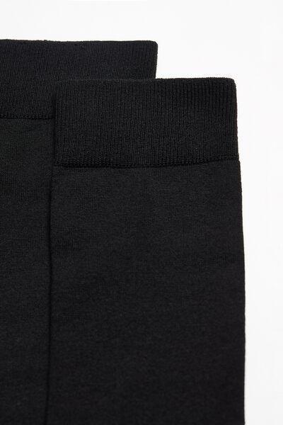 Black Long Stretch Cotton Socks, , large image number 0
