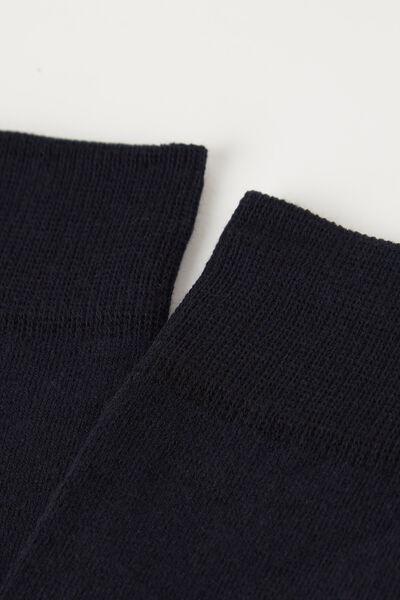 Blue Stretch Cotton Long Socks, , large image number 1