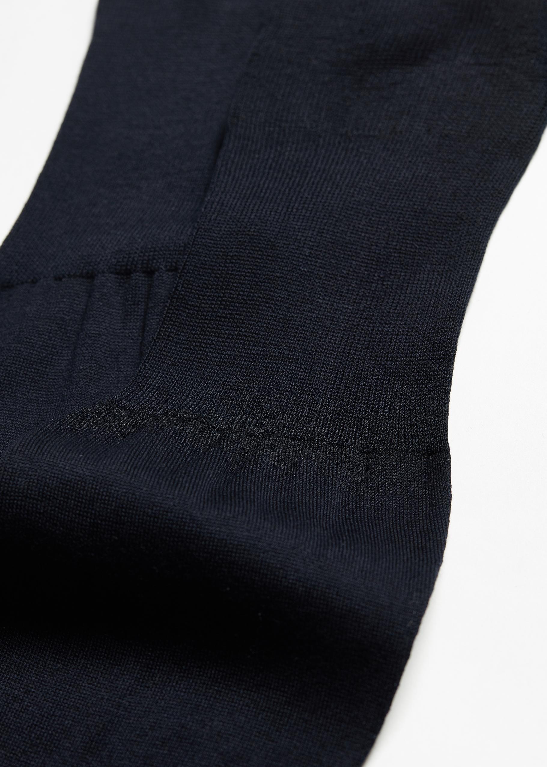 Navy Long Lisle Cotton Socks, Blue, medium