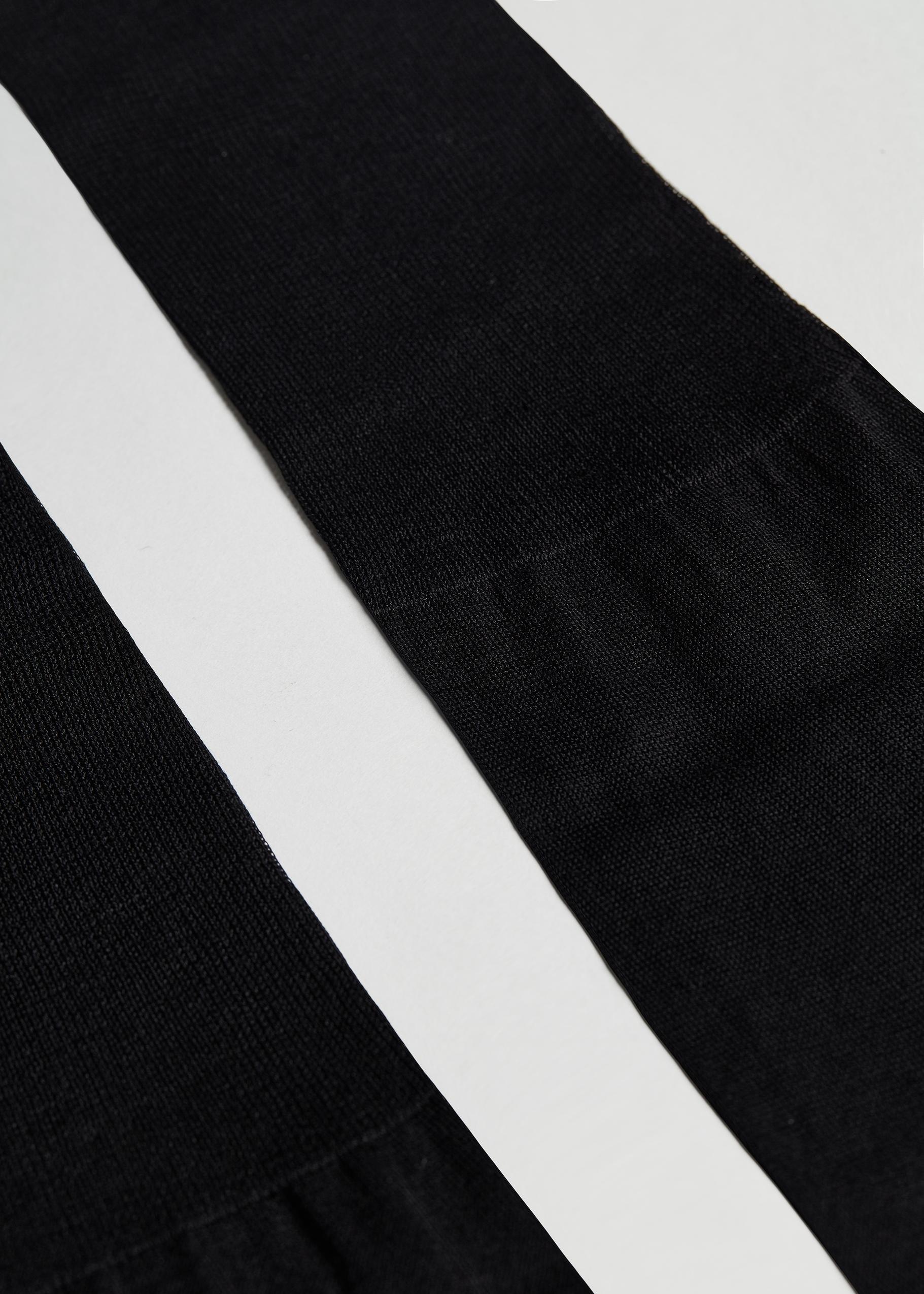 Black Long Lisle Cotton Socks, Black, medium