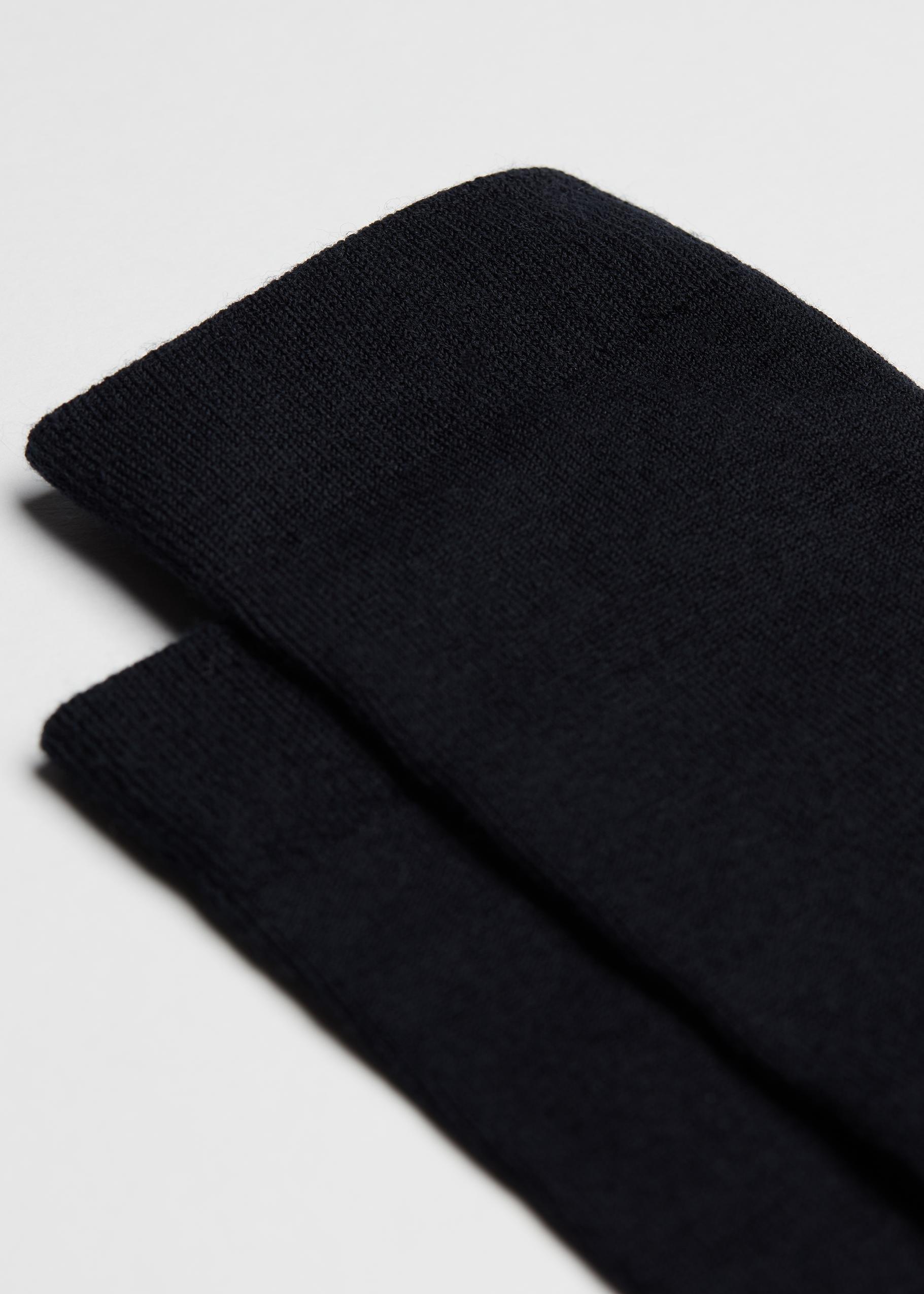Blue Long Wool And Cotton Socks, , large image number 1