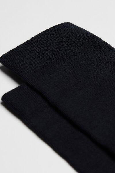 Blue Long Wool And Cotton Socks, , large image number 2