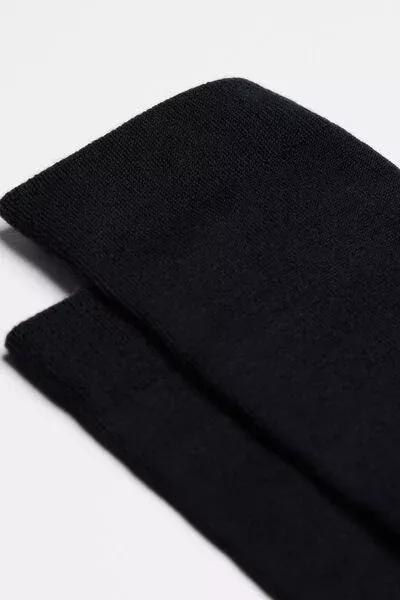 Blue Long Wool And Cotton Socks, Men, Blue, large image number 2