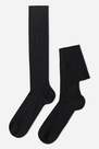 Calzedonia - Black Long Ribbed Lisle Socks