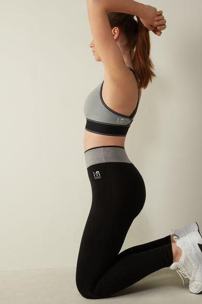 Black Melange In Action Stretch Leggings