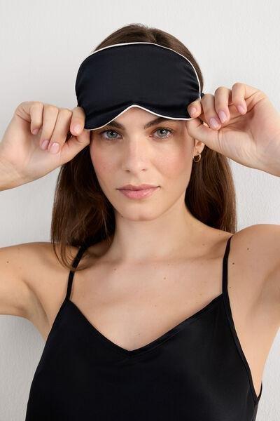 Black Elasticated Sleeping Mask, Black, large image number 3