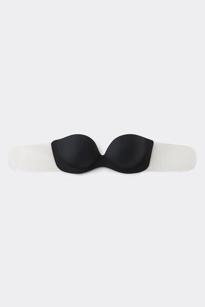 Black Transparent Back Strapless Bralette, Black, large image number 6
