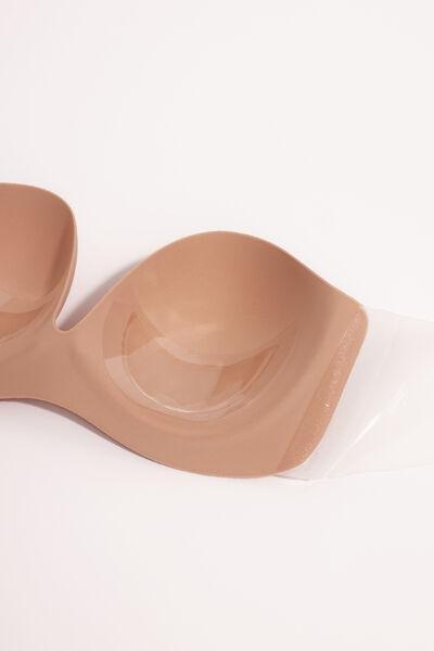 Beige Strapless Bra with Transparent Back, , large image number 2