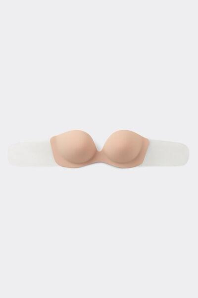 Beige Strapless Push-Up Bra, Soft Beige, large image number 3