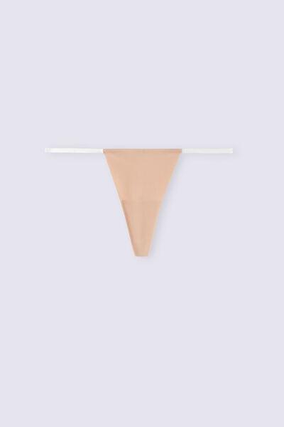 Beige Ultralight Microfibre Invisible Thong, Soft Beige, large image number 1