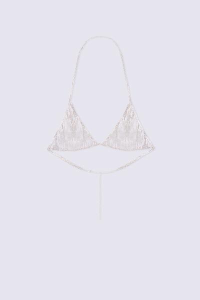 Silver Crystal Rhinestone Triangle Bra, , large image number 1