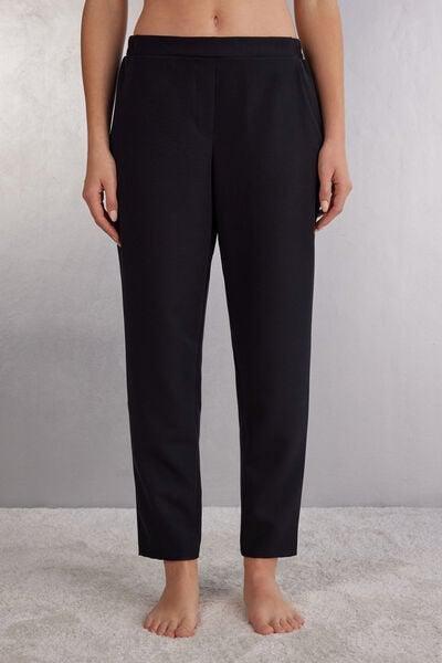 Black Straight Leg Trousers, Black, large image number 2