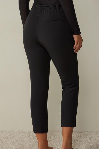Black Straight Leg Trousers, Black, large image number 7
