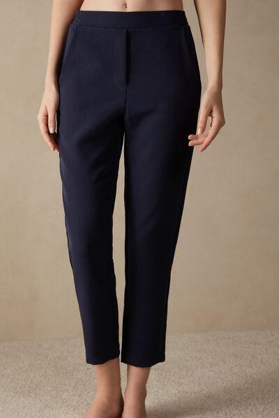 Navy Straight Leg Trousers, , large image number 0