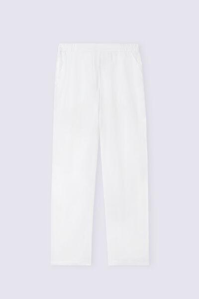 White Weave Linen Trousers, , large image number 2