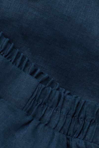 Blue Plain-Weave Linen Trousers, , large image number 4