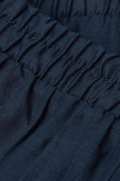 Navy Plain-Weave Linen Trousers, , large image number 4