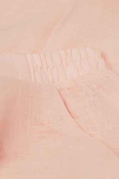 Pink Plain-Weave Linen Trousers, , large image number 4