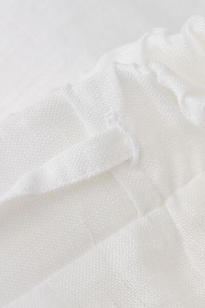 White Linen Canvas Shorts, , large image number 4