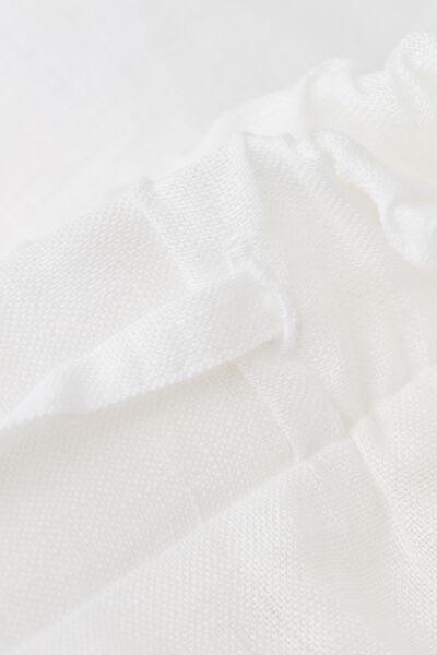 White Linen Canvas Shorts, , large image number 4