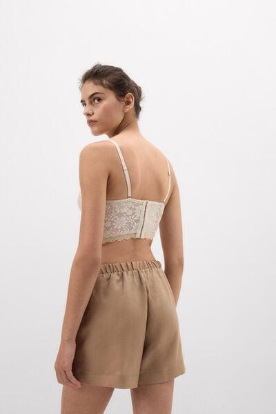 Beige The Pure Linen Plain-Weave Linen Shorts, 5601_166K, large image number 2