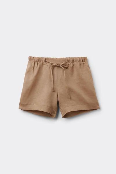 Beige The Pure Linen Plain-Weave Linen Shorts, 5601_166K, large image number 3