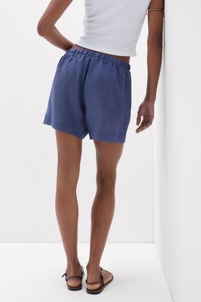 Blue The Pure Linen Plain-Weave Linen Shorts, 5601_167K, large image number 2