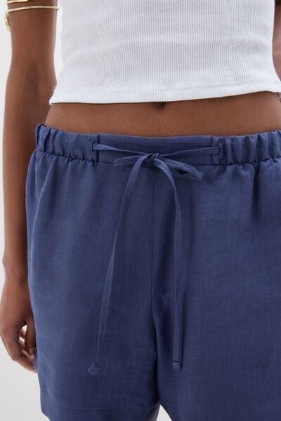 Blue The Pure Linen Plain-Weave Linen Shorts, 5601_167K, large image number 5