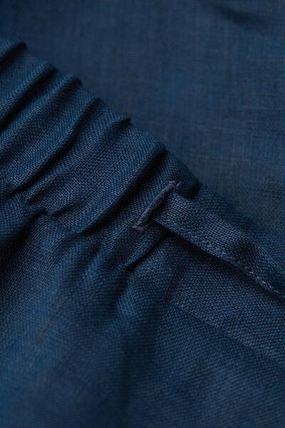Navy Linen Canvas Shorts, , large image number 4