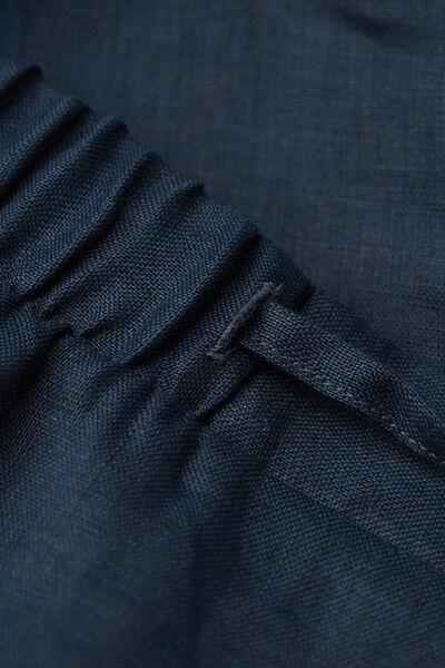 Navy Linen Canvas Shorts, , large image number 4