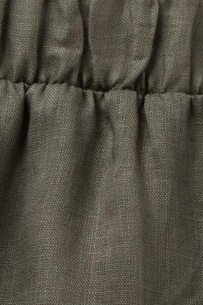Green Linen Canvas Shorts, , large image number 4