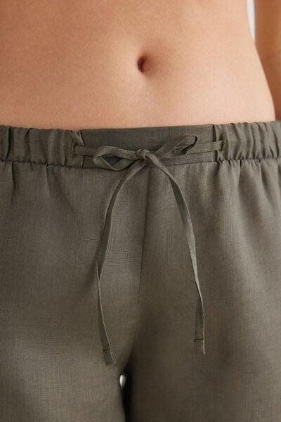 Green Linen Canvas Shorts, 5601_660J, large image number 5