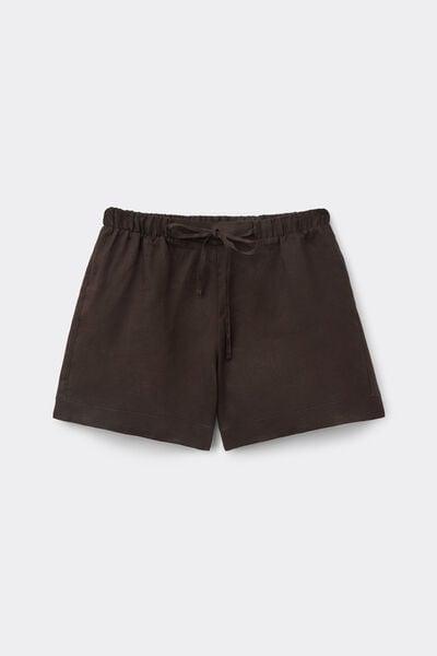 Brown The Pure Linen Plain-Weave Linen Shorts, 5601_705J, large image number 3
