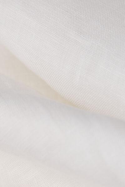 White Drawstring Linen Canvas Trousers, , large image number 4