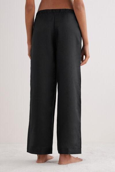 Black Linen Canvas Trousers, , large image number 3